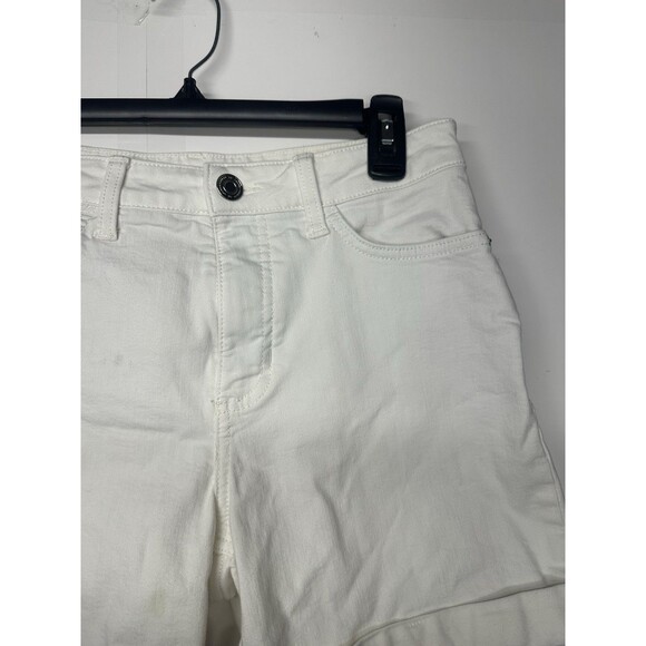 Lauren Conrad White Denim Shorts Women's Size 6 Cuffed Casual Summer Style - Picture 5 of 9